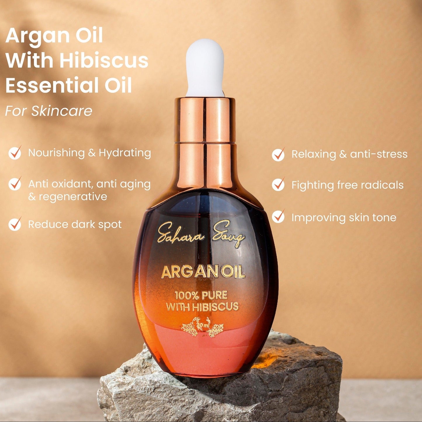 Hibiscus Argan Oil | Anti - Aging Facial Essence - saharasouq