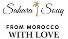 Sahara Souq logo with palm tree and text 'From Morocco with Love' on a white background