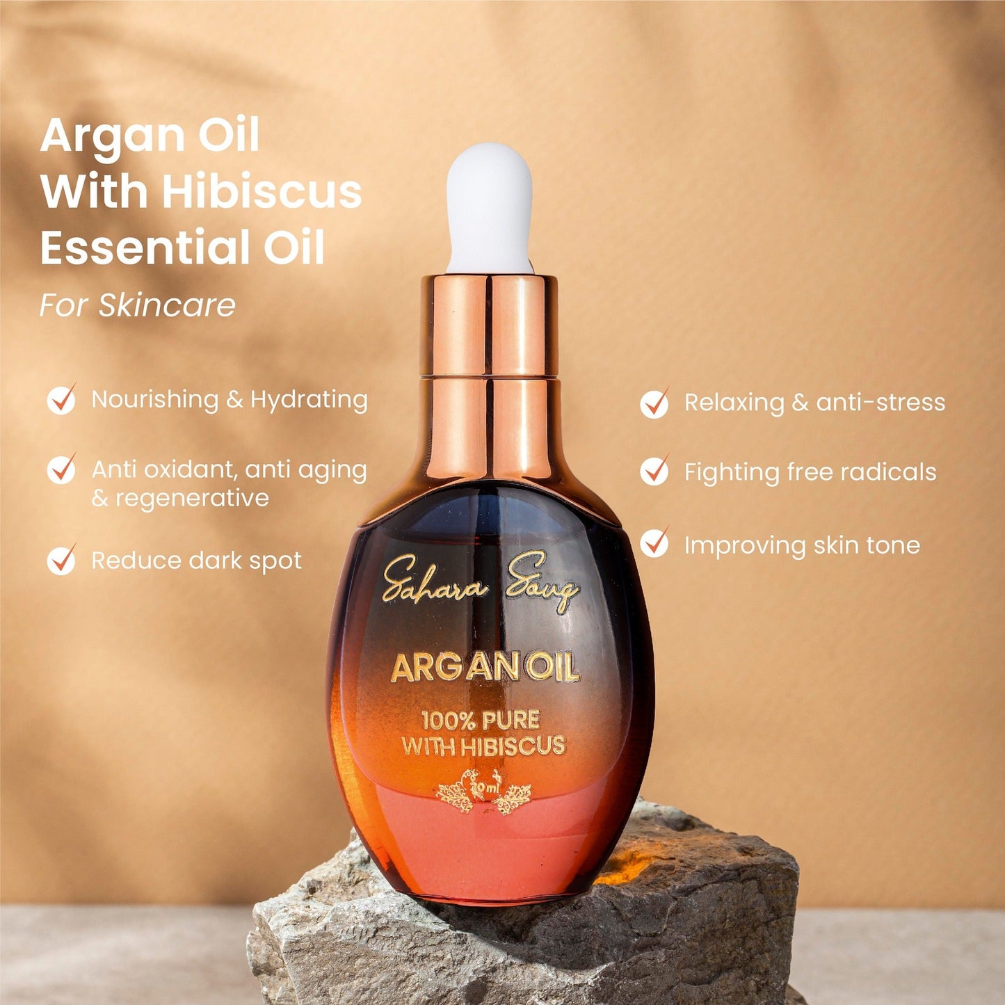 Hibiscus Argan Oil | Anti - Aging Facial Essence - saharasouq