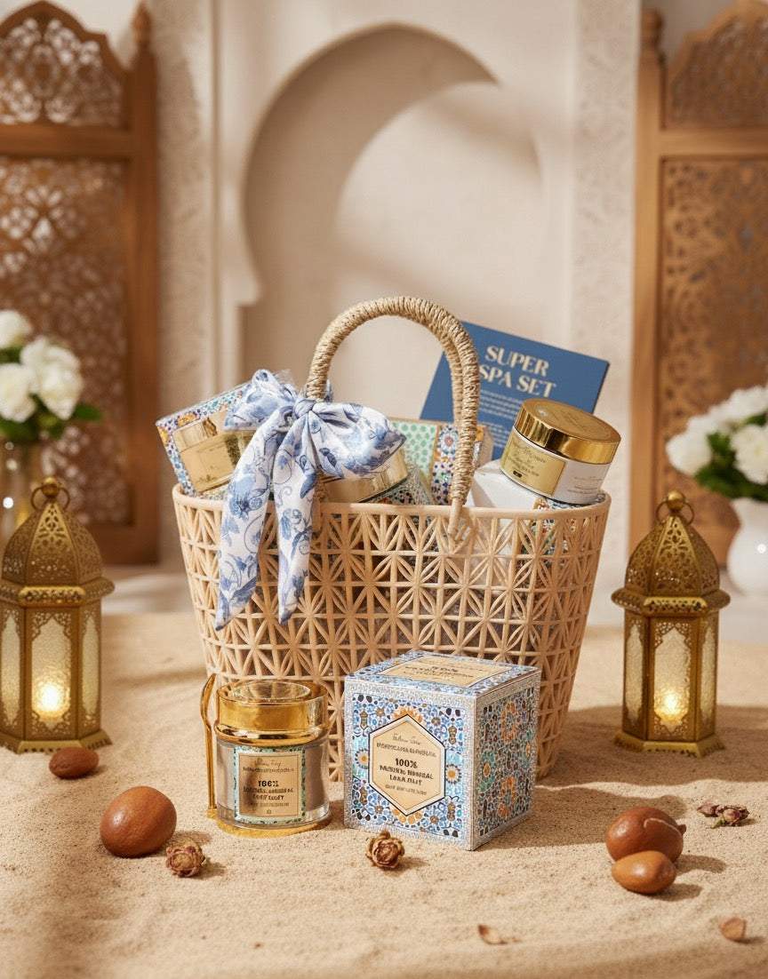 Luxury Skincare Set | Musk Oil, Rhassoul Clay & Rose - saharasouq