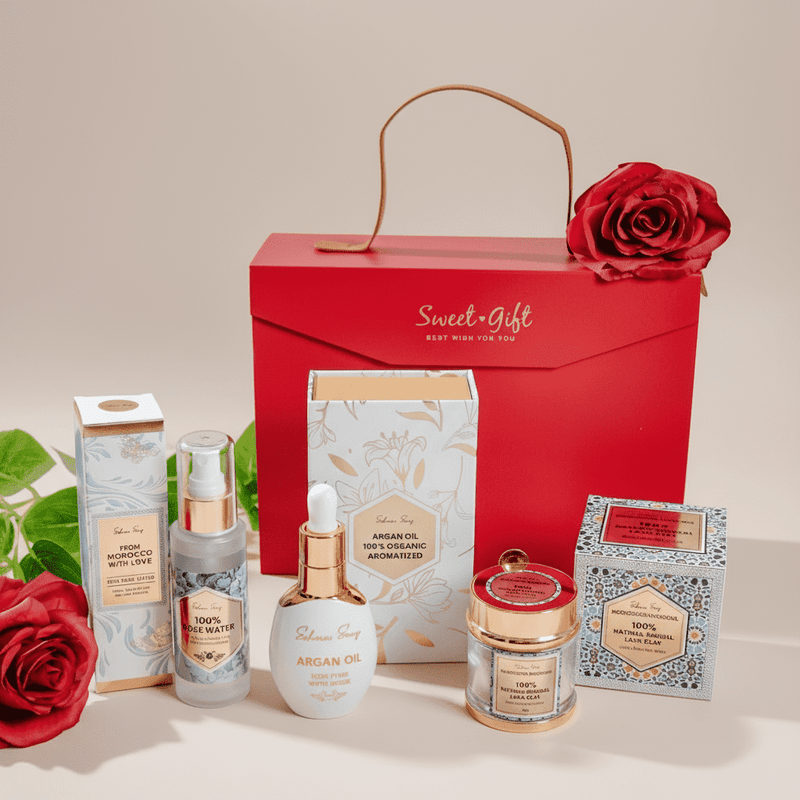 Luxury Skincare Set | Musk Oil, Rhassoul Clay & Rose - saharasouq