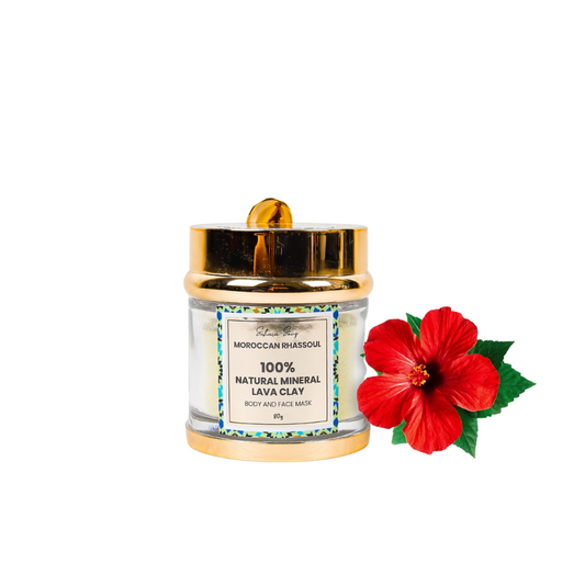 Moroccan Lava Clay with Hibiscus scent- Rhassoul for Skin and Hair The Natural Wonder of Moroccan - saharasouq