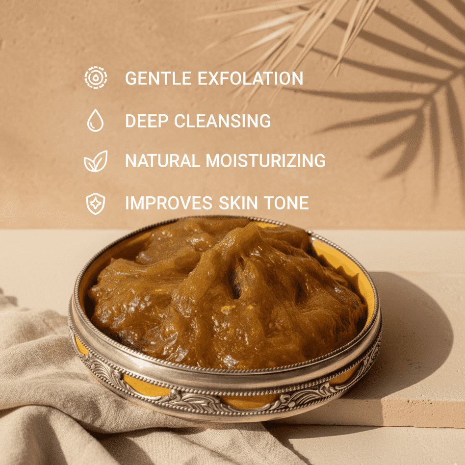 Moroccan RBLACK SOAP PASTE - Pure Mineral Clay for Gentle Detox andEXFOLIATOR